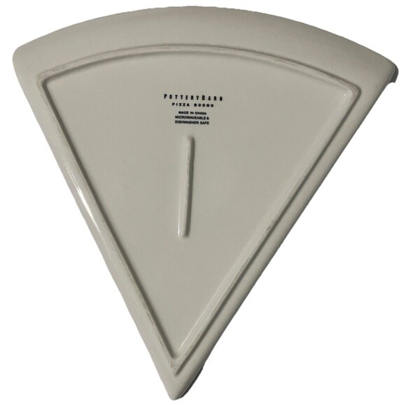 4 Pottery Barn Pizza Buono Stoneware Triangle Vegetable Pizza Slice Plates - Picture 16 of 16